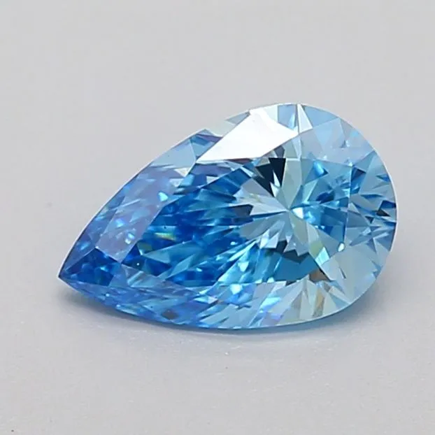 0.81ct PEAR Fancy Vivid Blue VS1 Coloured Lab diamond
