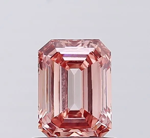 1.04ct EMERALD Fancy Intense Brownish Pink VVS2 Coloured Lab diamond