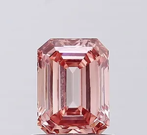 1.04ct EMERALD Fancy Intense Brownish Pink VVS2 Coloured Lab diamond