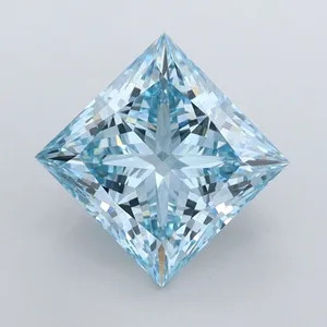 1.51ct PRINCESS Fancy Vivid Blue VVS2 Coloured Lab diamond