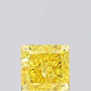 1.02ct PRINCESS Fancy Vivid Yellow VVS1 Coloured Lab diamond
