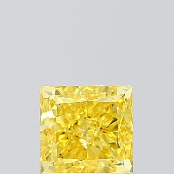 1.02ct PRINCESS Fancy Vivid Yellow VVS1 Coloured Lab diamond