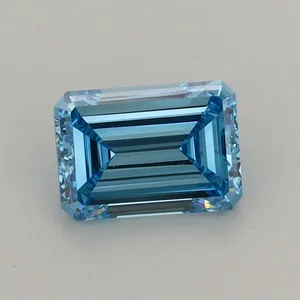 1.1ct EMERALD Fancy Vivid Blue VS1 Coloured Lab diamond