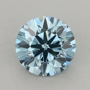 0.99ct ROUND Fancy Vivid Blue VS1 Coloured Lab diamond