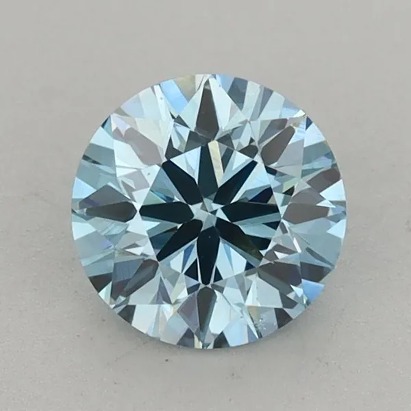0.99ct ROUND Fancy Vivid Blue VS1 Coloured Lab diamond