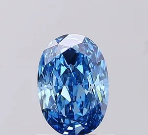 0.78ct OVAL Fancy Vivid Blue VS2 Coloured Lab diamond