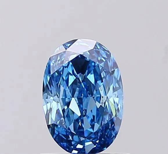 0.78ct OVAL Fancy Vivid Blue VS2 Coloured Lab diamond