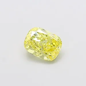 1.01ct CUSHION Fancy Intense Yellow VS2 Coloured Lab diamond