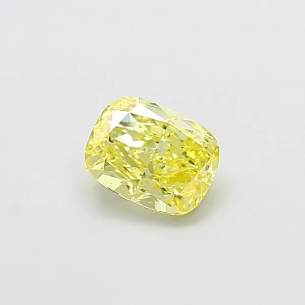 1.01ct CUSHION Fancy Intense Yellow VS2 Coloured Lab diamond