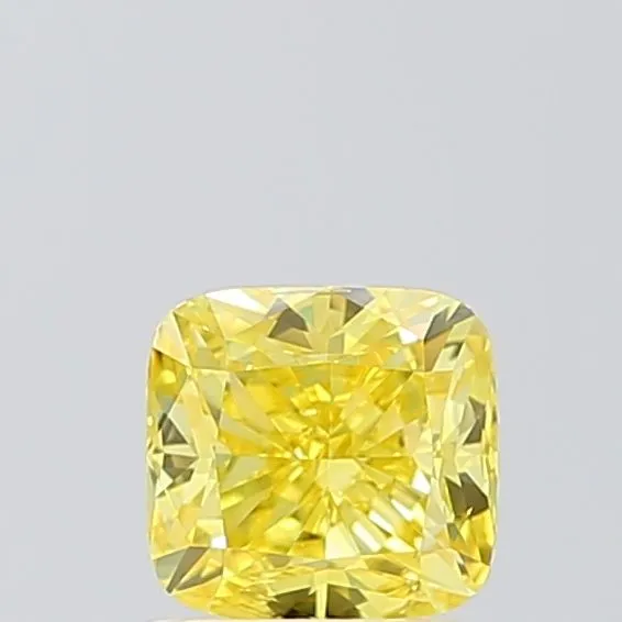 0.98ct CUSHION Fancy Vivid Yellow VS2 Coloured Lab diamond