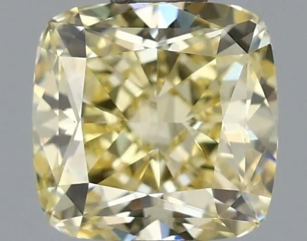 1ct CUSHION Fancy Intense Yellow VVS2 Coloured Lab diamond