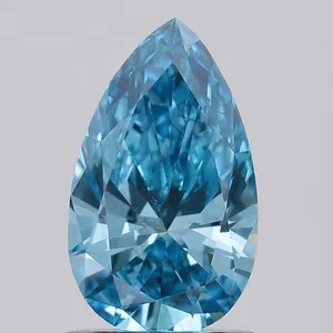 0.83ct PEAR Fancy Vivid Blue VS2 Coloured Lab diamond