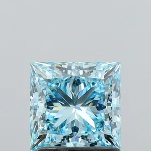 1.44ct PRINCESS Fancy Vivid Blue VS1 Coloured Lab diamond