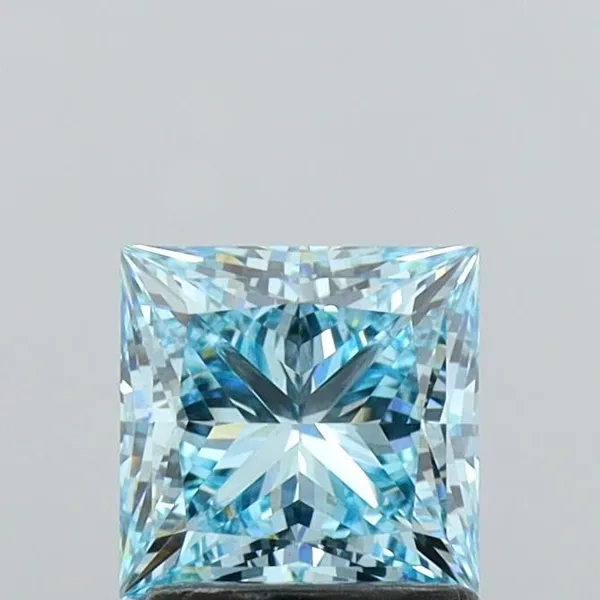 1.44ct PRINCESS Fancy Vivid Blue VS1 Coloured Lab diamond