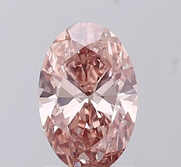 0.99ct OVAL Fancy Intense Brownish Pink VS1 Coloured Lab diamond