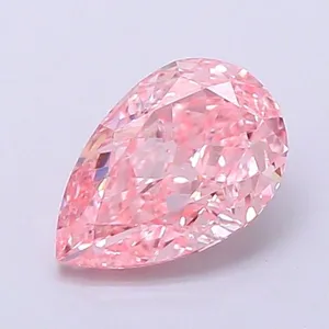 0.81ct PEAR Fancy Vivid Pink VVS2 Coloured Lab diamond