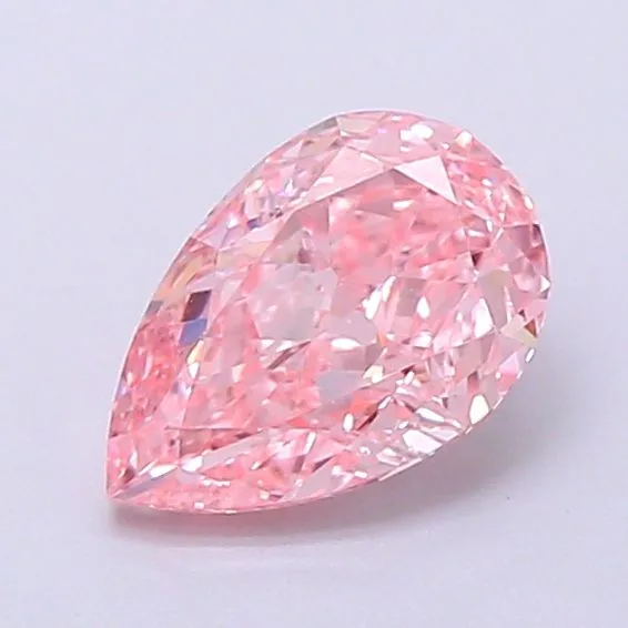 0.81ct PEAR Fancy Vivid Pink VVS2 Coloured Lab diamond
