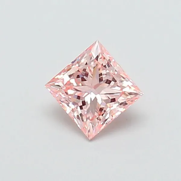1.02ct PRINCESS Fancy Intense Pink VVS2 Coloured Lab diamond