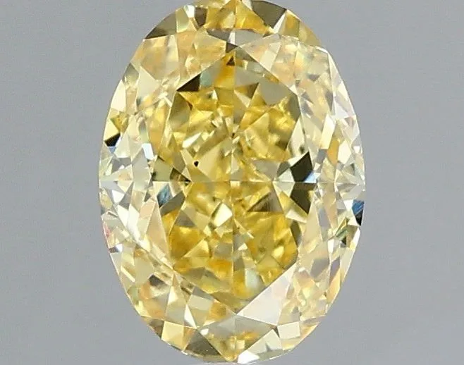 1.10ct OVAL Fancy Vivid Yellow VS2 Coloured Lab diamond