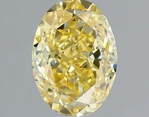 1.1ct OVAL Fancy Vivid Yellow VS2 Coloured Lab diamond