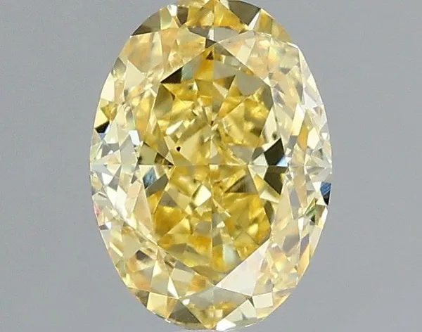 1.1ct OVAL Fancy Vivid Yellow VS2 Coloured Lab diamond