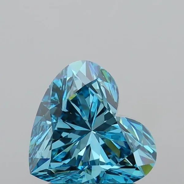 1.8ct HEART Fancy Vivid Blue VVS2 Coloured Lab diamond
