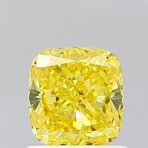 1.01ct CUSHION Fancy Vivid Yellow VS1 Coloured Lab diamond