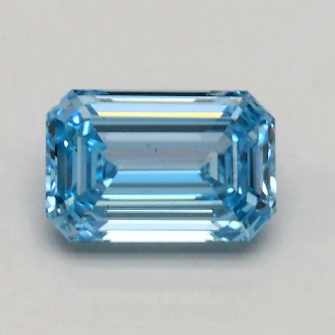 0.52ct EMERALD Fancy Intense Blue VS2 Coloured Lab diamond