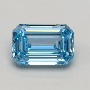 0.52ct EMERALD Fancy Intense Blue VS2 Coloured Lab diamond