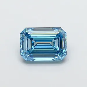 1.66ct EMERALD Fancy Vivid Blue VS1 Coloured Lab diamond