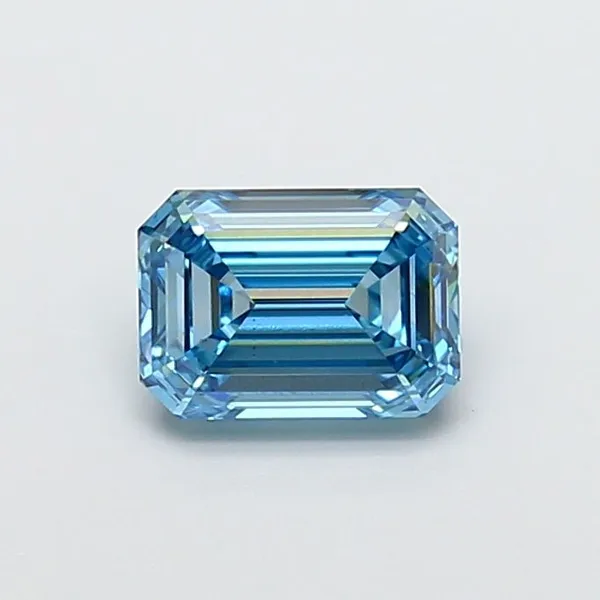 1.66ct EMERALD Fancy Vivid Blue VS1 Coloured Lab diamond