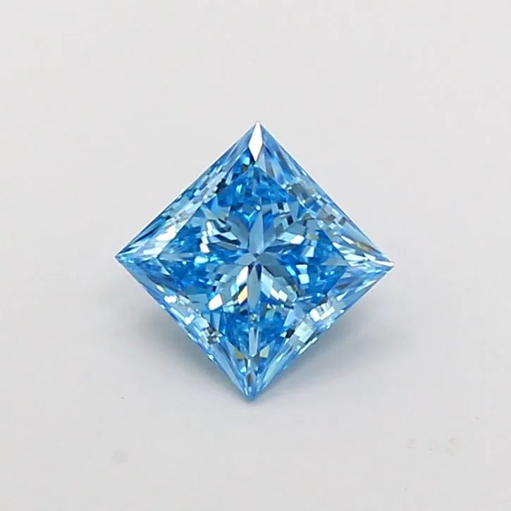 1.01ct PRINCESS Fancy Vivid Blue VS2 Coloured Lab diamond