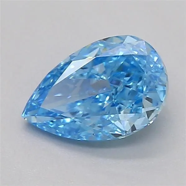 0.5ct PEAR Fancy Vivid Blue VVS2 Coloured Lab diamond
