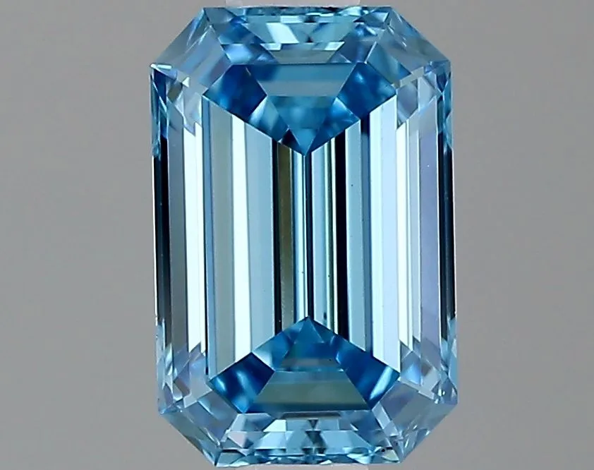 0.79ct EMERALD Fancy Vivid Blue VS1 Coloured Lab diamond