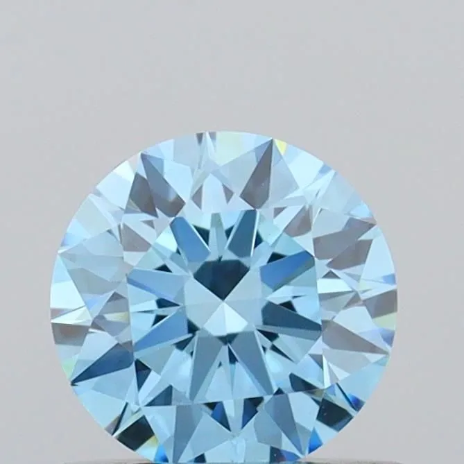 0.55ct ROUND Fancy Vivid Blue VVS2 Coloured Lab diamond
