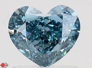 1.27ct HEART Fancy Vivid Blue VS1 Coloured Lab diamond