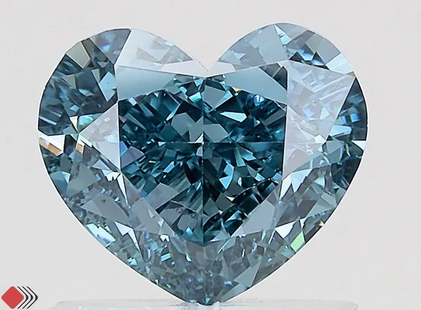 1.27ct HEART Fancy Vivid Blue VS1 Coloured Lab diamond