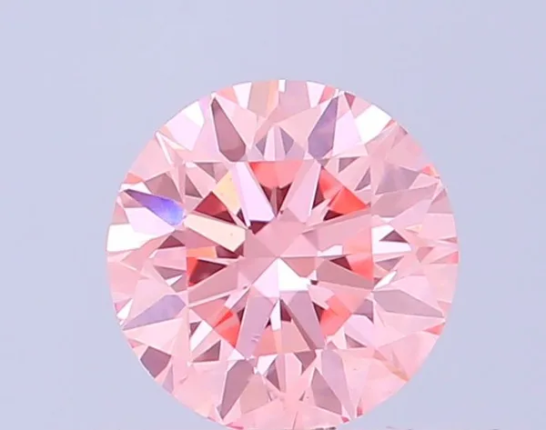 0.46ct ROUND Fancy Vivid Pink VVS2 Coloured Lab diamond