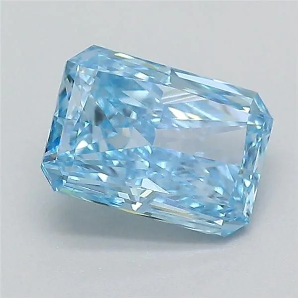 0.68ct RADIANT Fancy Vivid Blue VS1 Coloured Lab diamond