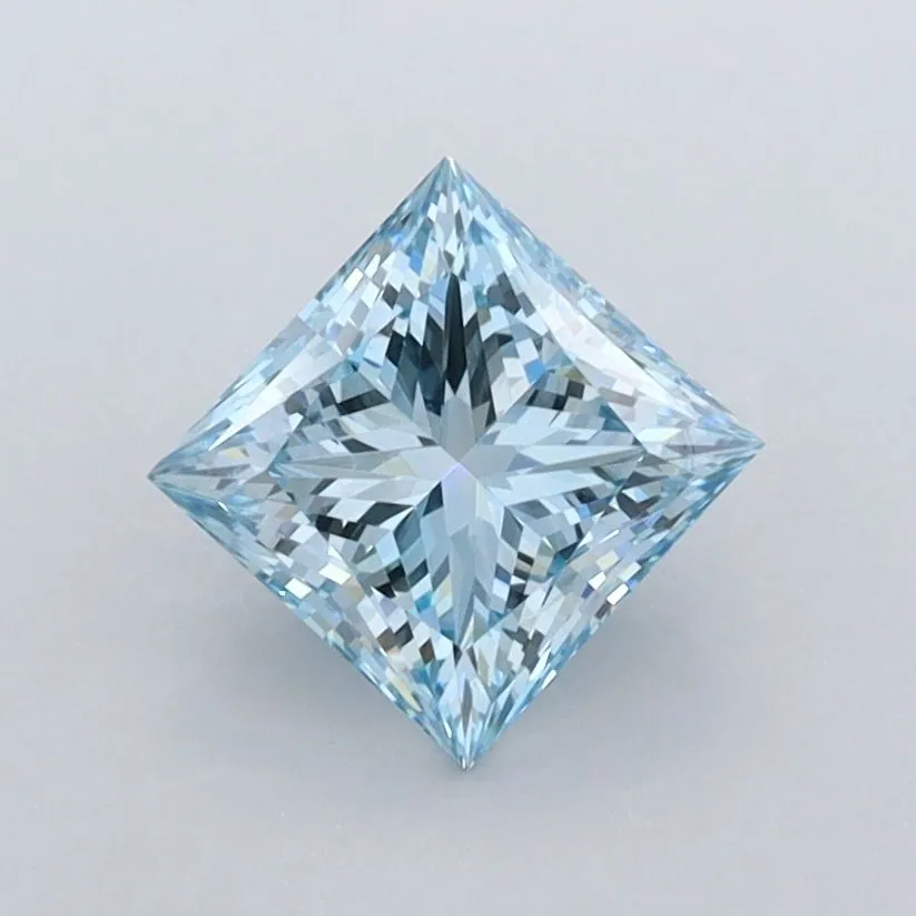 1.01ct PRINCESS Fancy Intense Blue VVS2 Coloured Lab diamond