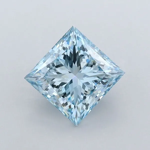 1.01ct PRINCESS Fancy Intense Blue VVS2 Coloured Lab diamond