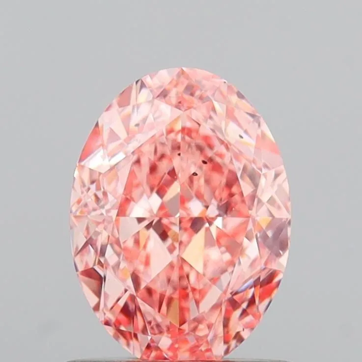 1.09ct OVAL Fancy Vivid Pink SI1 Coloured Lab diamond
