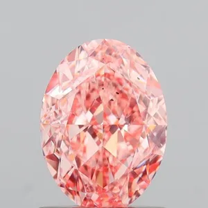 1.09ct OVAL Fancy Vivid Pink SI1 Coloured Lab diamond