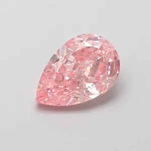 0.49ct PEAR Fancy Vivid Pink VVS2 Coloured Lab diamond