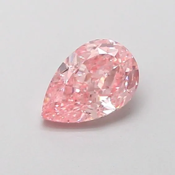 0.49ct PEAR Fancy Vivid Pink VVS2 Coloured Lab diamond