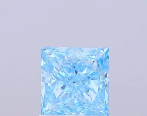 1.01ct PRINCESS Fancy Vivid Blue VS1 Coloured Lab diamond