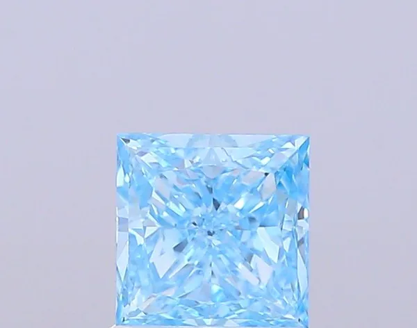 1.01ct PRINCESS Fancy Vivid Blue VS1 Coloured Lab diamond