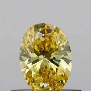 0.49ct OVAL Fancy Vivid Yellow SI2 Coloured Lab diamond