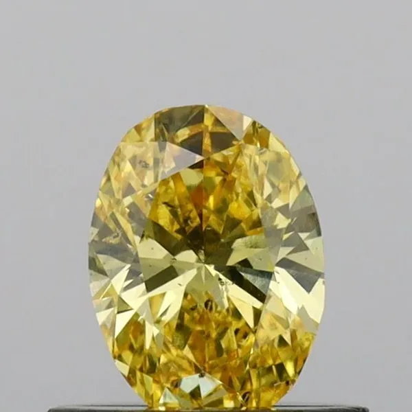 0.49ct OVAL Fancy Vivid Yellow SI2 Coloured Lab diamond