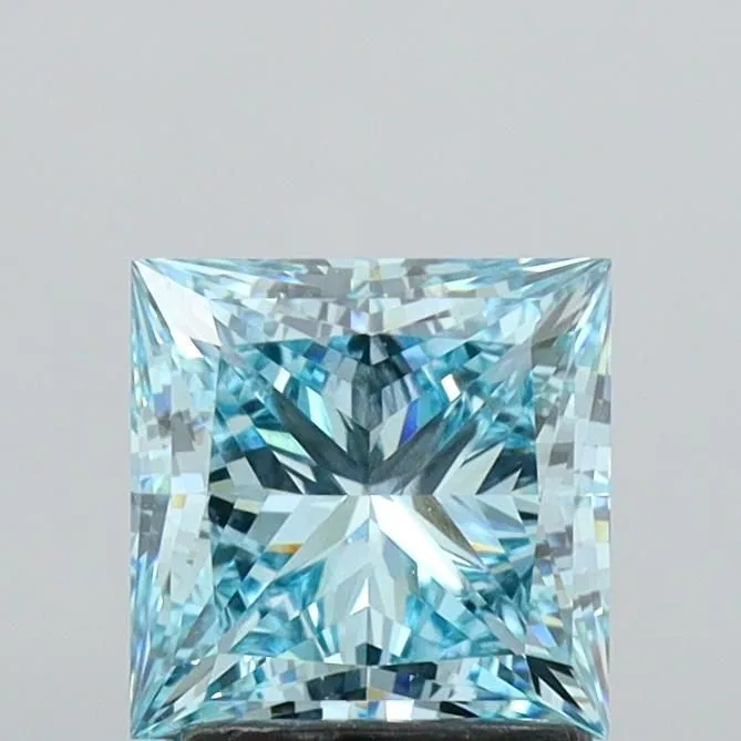 1.86ct PRINCESS Fancy Intense Blue VVS2 Coloured Lab diamond